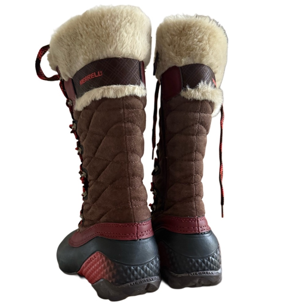 Authentic MERRELL Women's Red and Black Fur-Lined Boots - Picture 3 of 9
